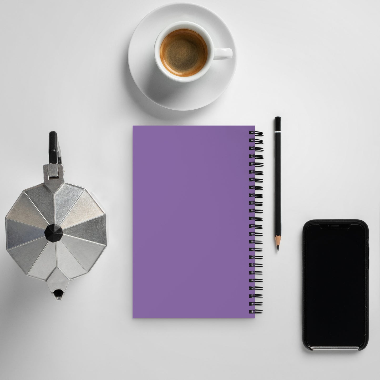 Spiral notebook = purple
