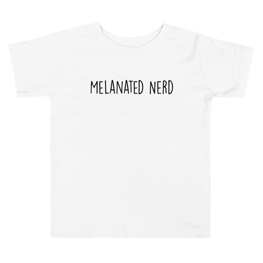 Toddler Melanated Nerd Unisex Tee - white